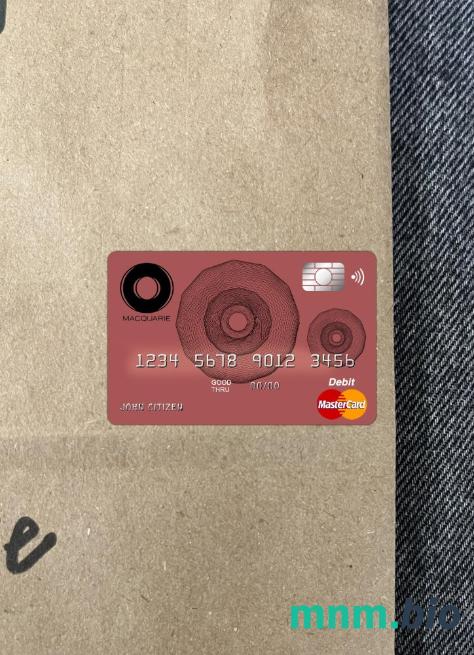 Australia Macquarie bank wygląd zdjęcia mastercard skan PSD + zdjęcie